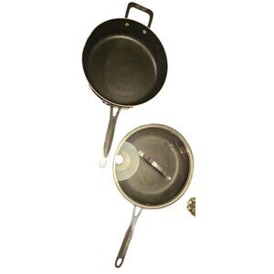 2 Fry Pan Gotham Steel 10" Nonstick  #1 & #2 Glass‎ Lid 3.75qt Cookware